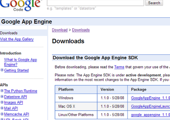 Google Aps Engine SDK